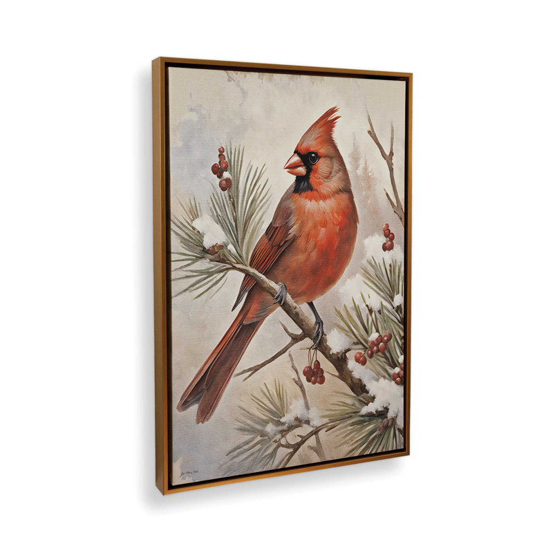 Pine Perch By Jo Moulton Art Print, 33.5" H x 25.5" W, Floater Framed Print Canvas without Mat, Gold