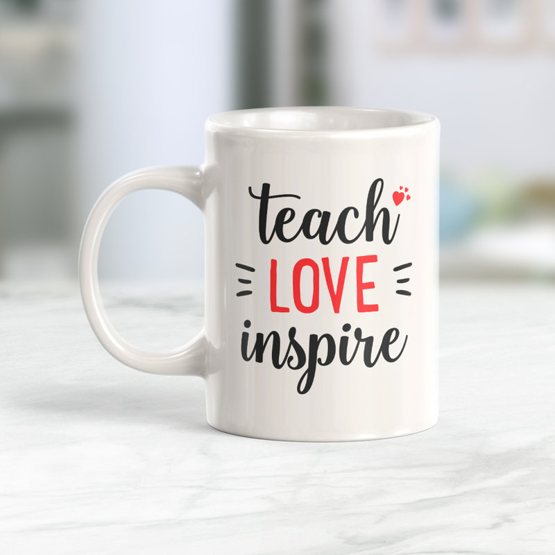 Grande tasse à café Teach Love inspire, 11 oz, Plastique