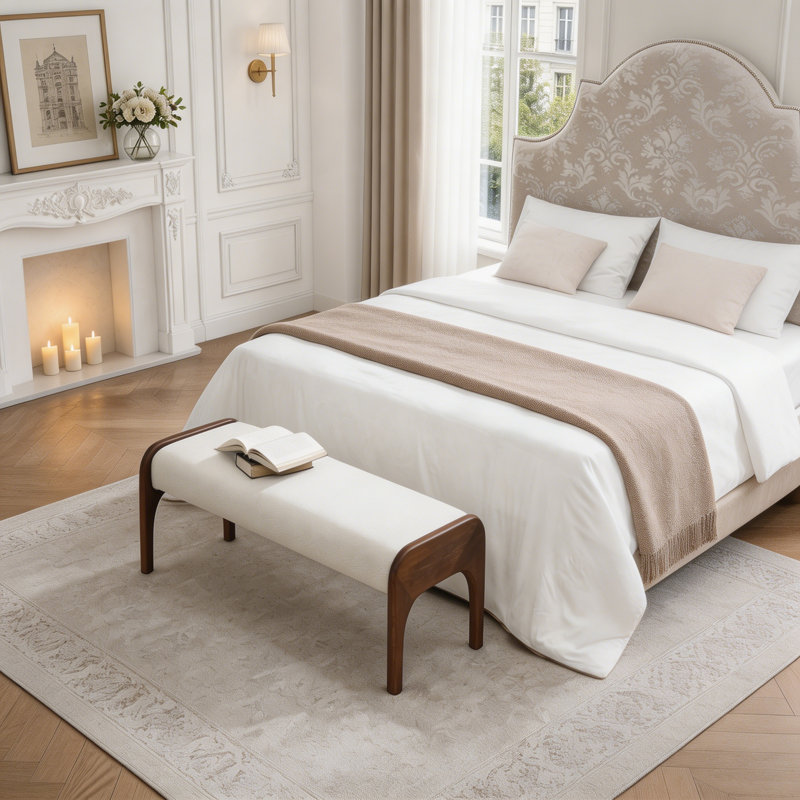 Banc long rembourré 50,25 po, Beige