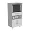 Kitchen Pantry H 48 ", deux tablettes de rangement ouvertes, une pour le micro-ondes, deux portes, quatre pieds