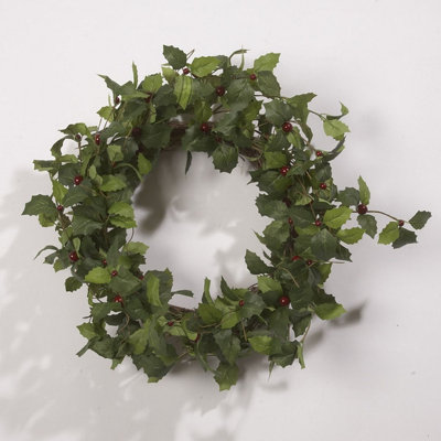 Faux Holly 22'' Wreath