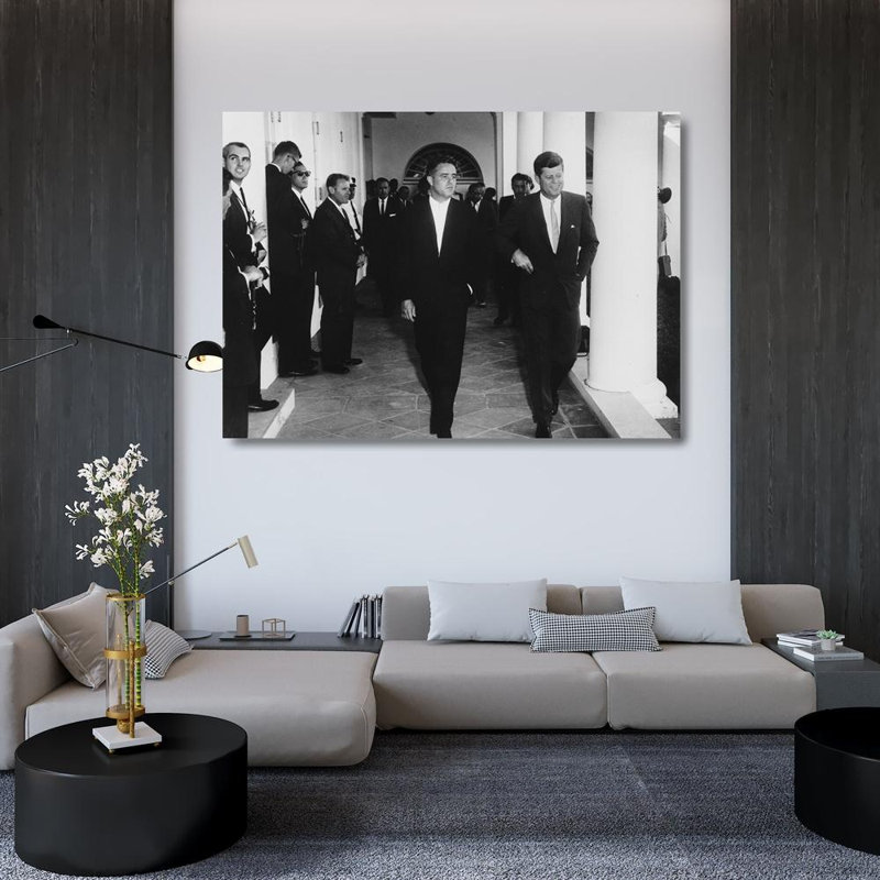 Sargent Shriver with JFK, 34" H x 48" W