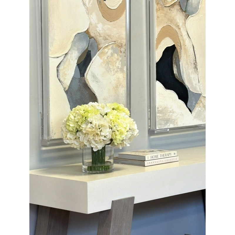 Hydrangeas Arranged in Glass Vase