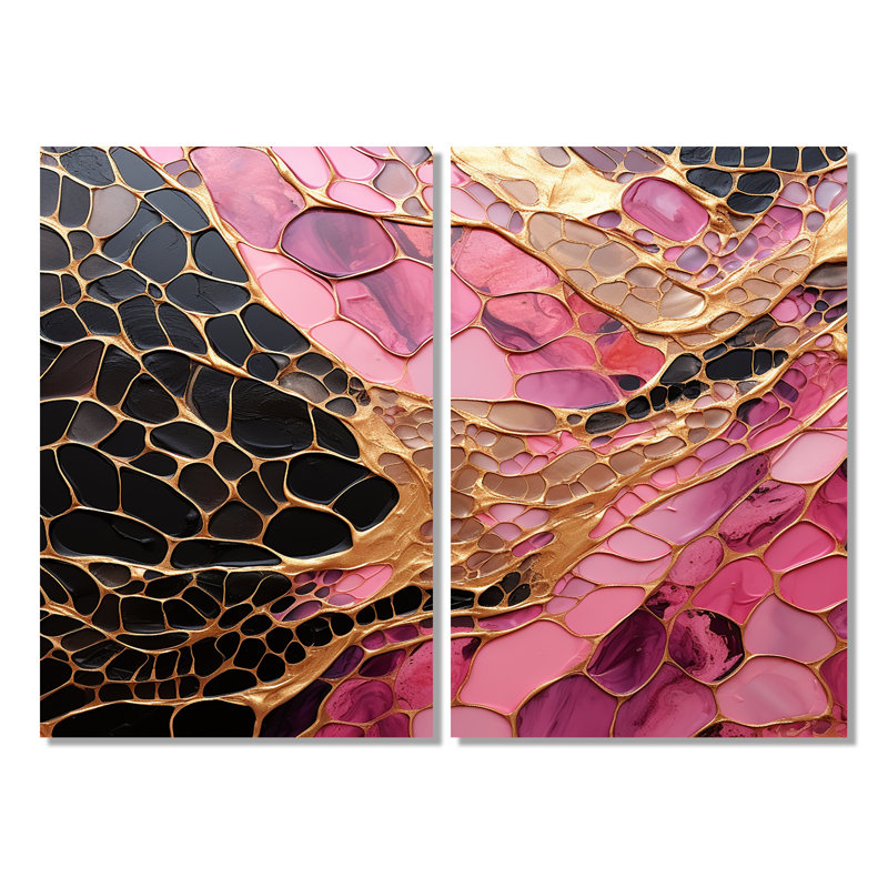 Doretha - Pink Wall Art, Toile tendue, Ne s’applique pas, H 36 po x l 48 po