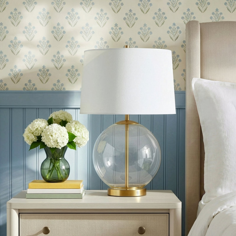 Hurley Glass and Metal Table Lamp with 3-Way Switch