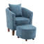 Ensemble de fauteuil d'appoint et repose-pieds Ebvia Designs Helvia avec pieds en bois-1248181070