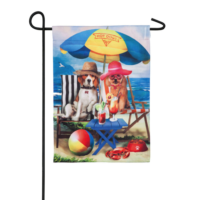 Drapeau de jardin en polyester 18 x 13 po Purcell Beach Dogs