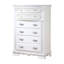 Commode haute Hefziba Auri, 5 tiroirs, moulure couronnée, bois