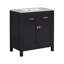 Meuble-lavabo de 30 po avec lavabo en céramique, armoire de salle de bain simple noire moderne avec 2 portes et une tablette, portes à fermeture douce-2128514262