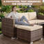 Ensemble de conversation modulaire d'extérieur 5 pièces 5 pièces Canapés modulaires d'extérieur pour 4 personnes avec coussins beige-1999642897-1999642903