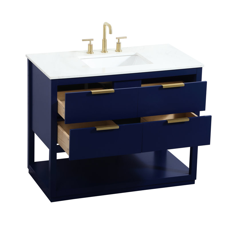 Ensemble de meuble-lavabo simple 42 po Felicity, Bleu