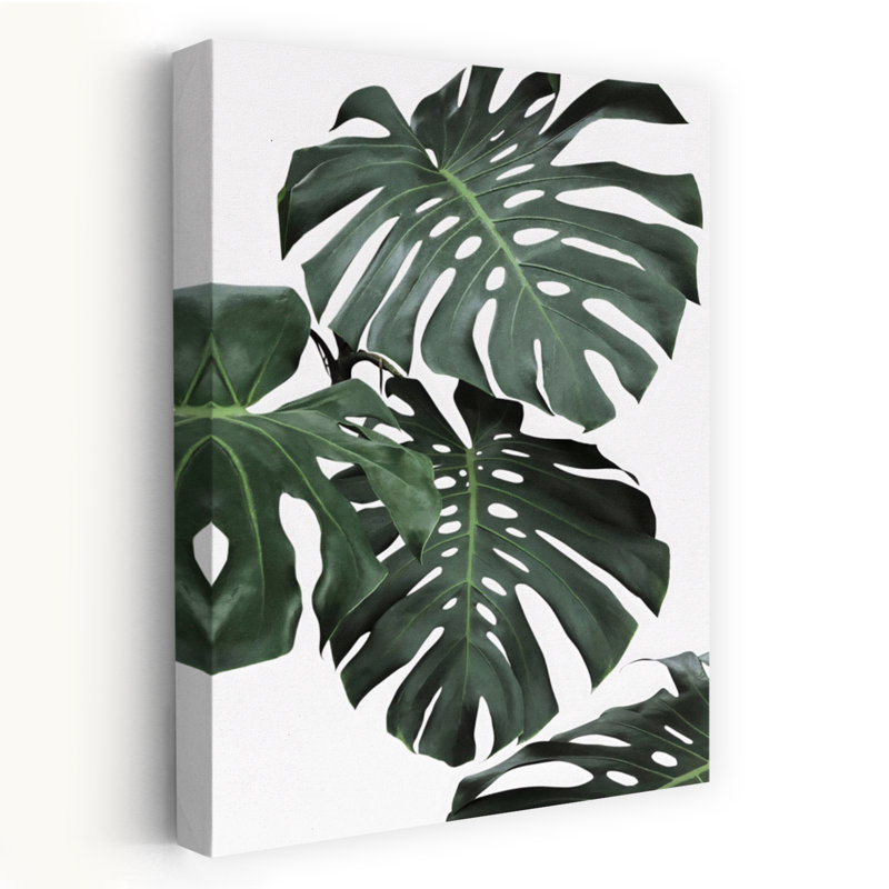 Art mural contemporain abstrait Monstera II, 18" H x 12" W