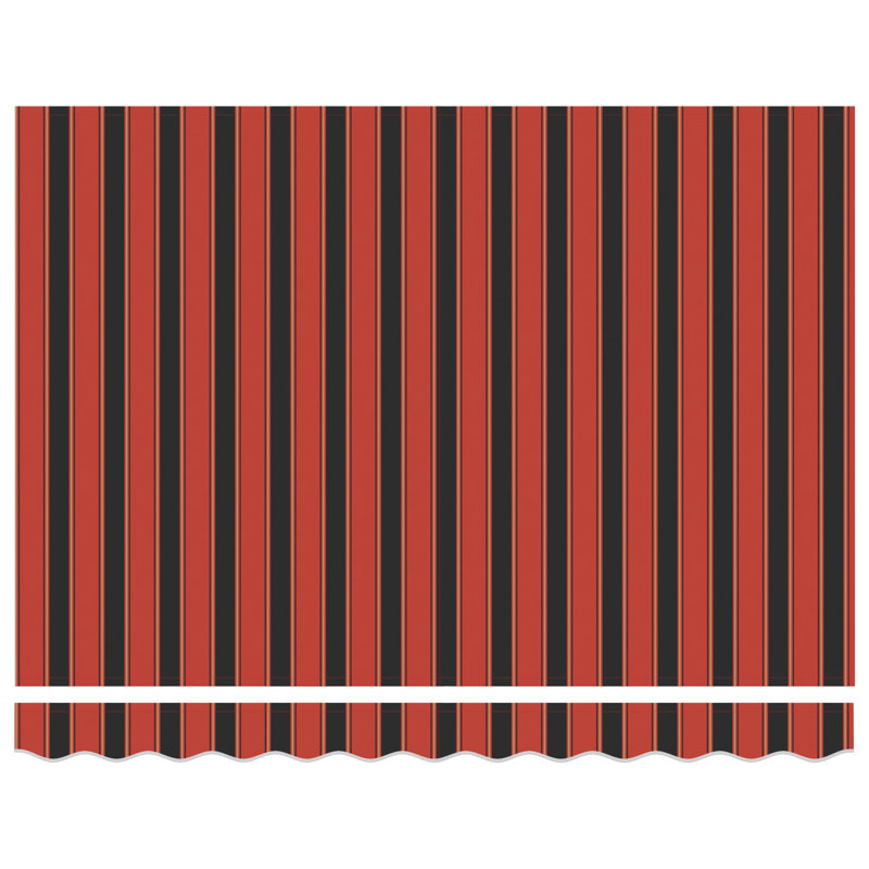 Vidaxl Automatic Retractable Awning With LED Red And White Stripe, Red, 118.1" W x 98.4" D