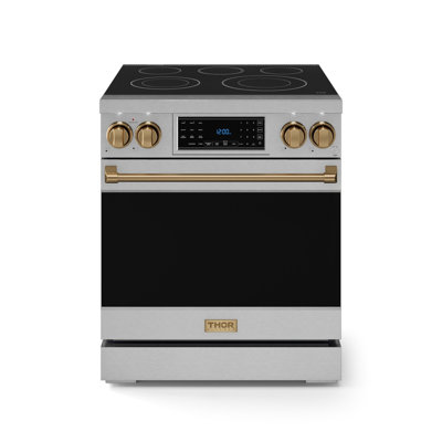 Gordon Ramsay by THOR Kitchen 30 Inch Professional Electric Range with Tilt Panel Touch Control in Stainless Steel/Bronze