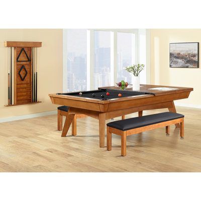 Playcraft Copenhagen 8' Slate Pool Table with Dining Top and Benches