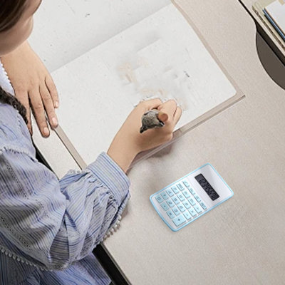 Mini Calculator Standard Calculator 8 Digit With Large Display  Round Button Candy Color Calculator Portable For Office Home School