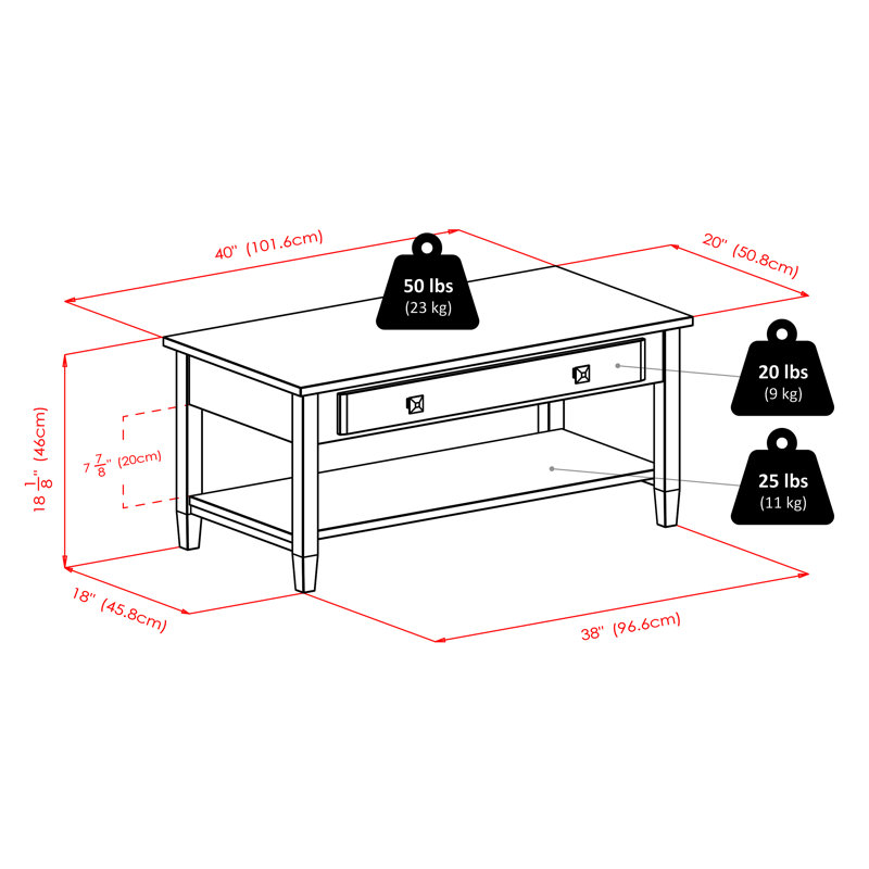 Table basse avec rangement Mccrea