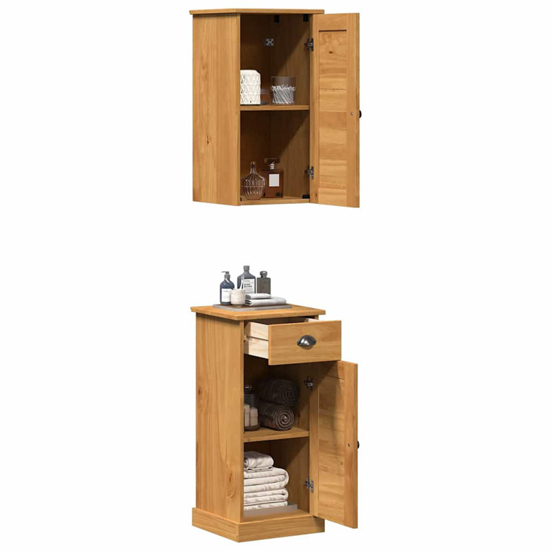 Bathroom Furniture Set With Drawer 2 Pcs, Brown