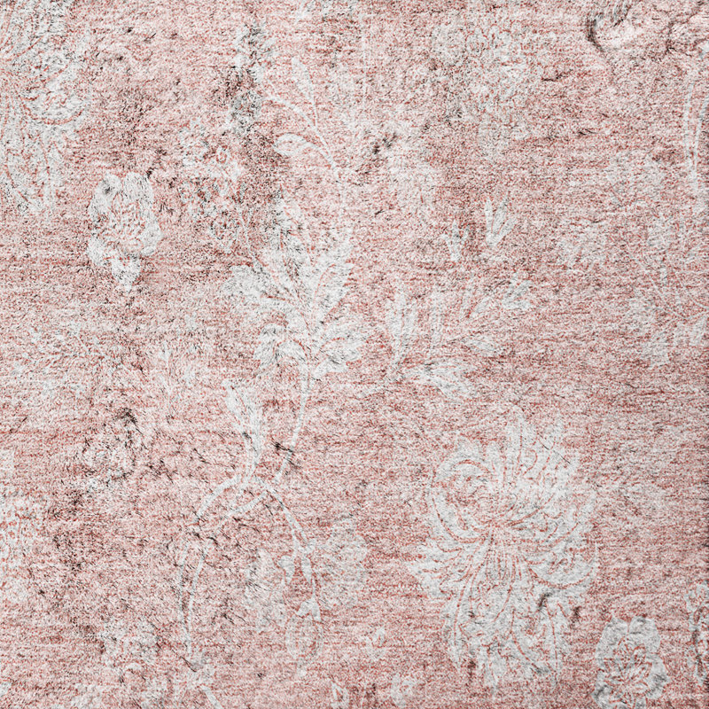 Tapis à poil long de qualité supérieure lavable à la machine ADS681, Rose, 10 pi x 14 pi