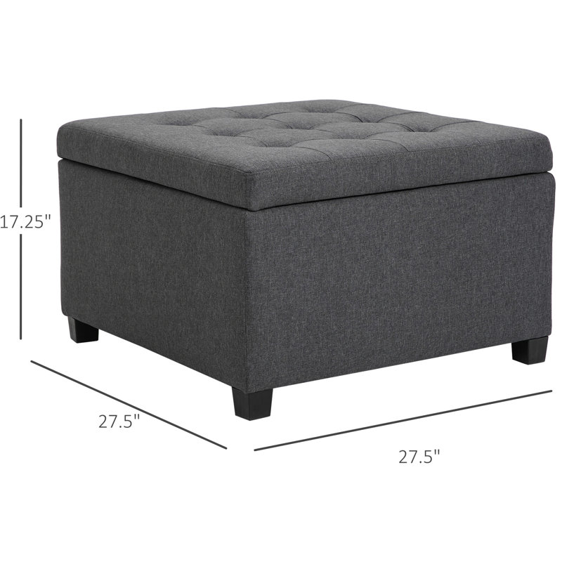 Rangement gris avec siège. Pour le salon, la chambre à coucher, le vestibule. Tissu doux, espace généreux, fabrication stable, tissu et charnière sécurisés. Espaces de style rétro. Coussin, grand rangement, structure en bois