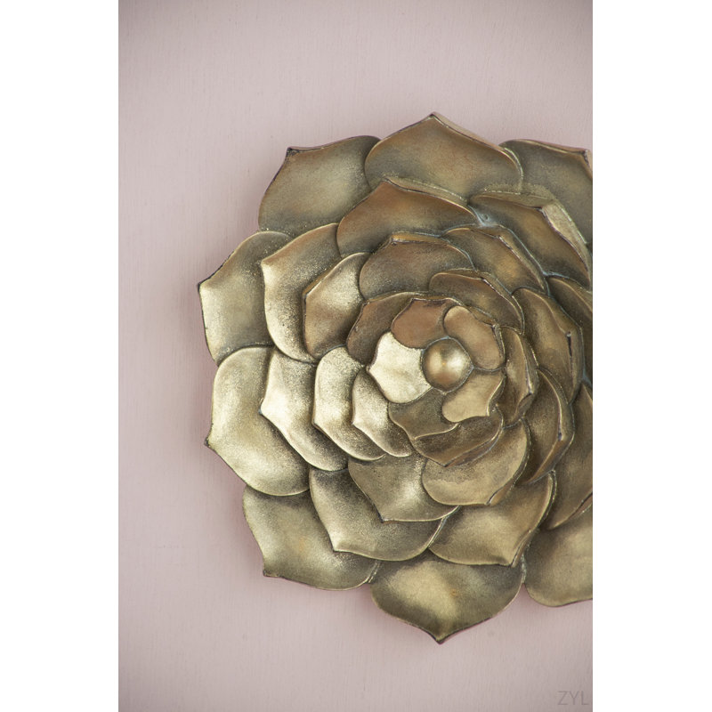 D10x1.4" Succulent Wall Plaque, 2 Piece