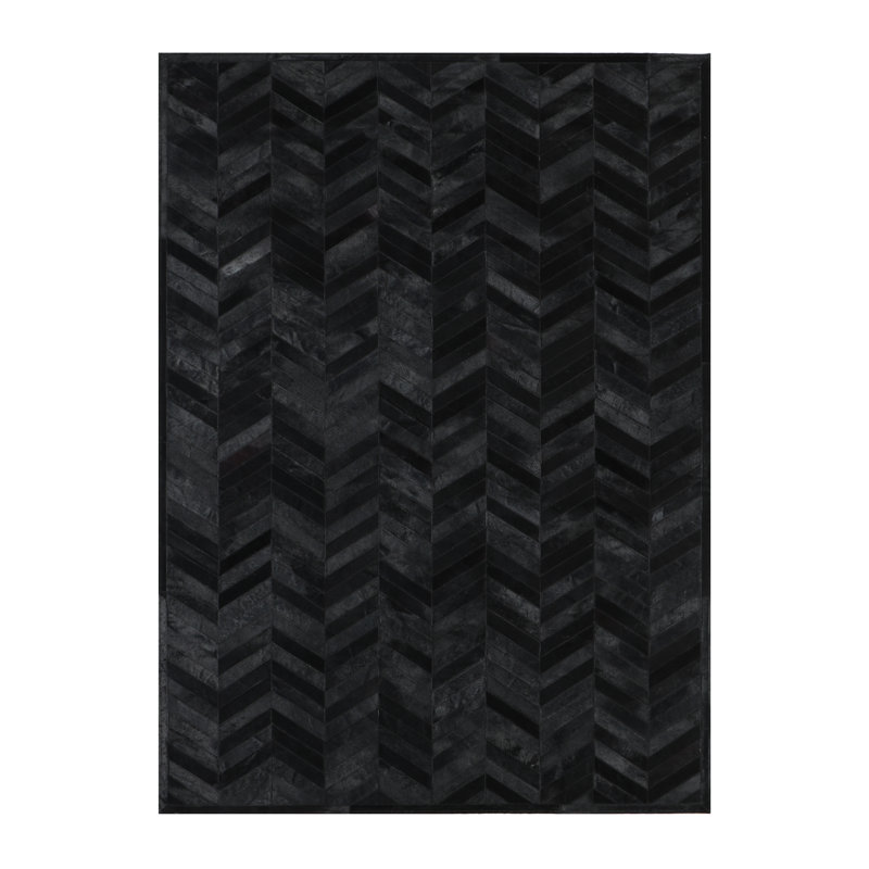 Patchwork rectangular black Area rug - PCH 214, Rectangle 8' x 10'