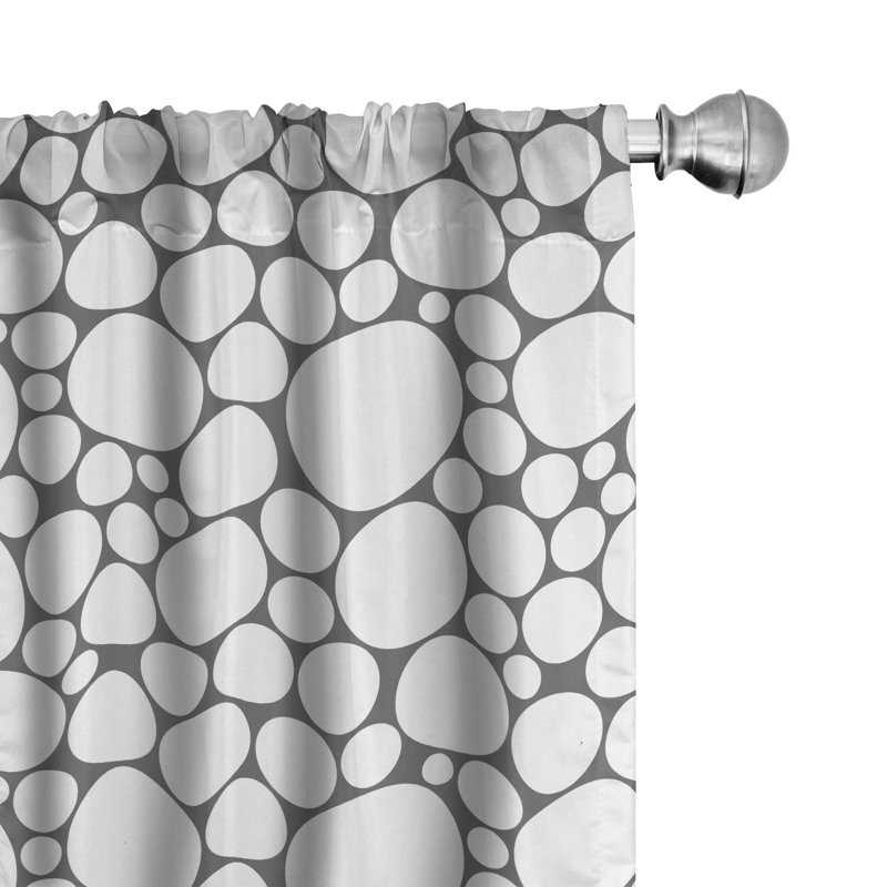 Circle Geometric Semi-Sheer Rod Pocket Sliding Panel, 28" x 84"