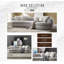 Canapé Iniko Beige Boucle avec coussins décoratifs