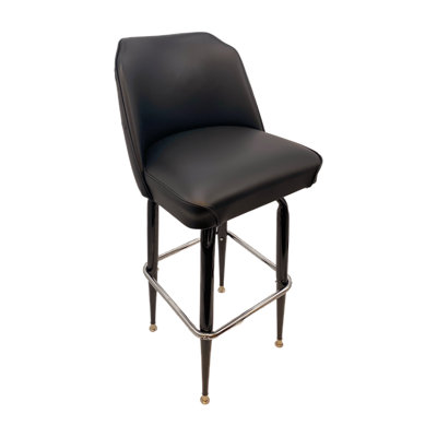 Tufted Button Upholstered Bucket Swivel Bar Stool