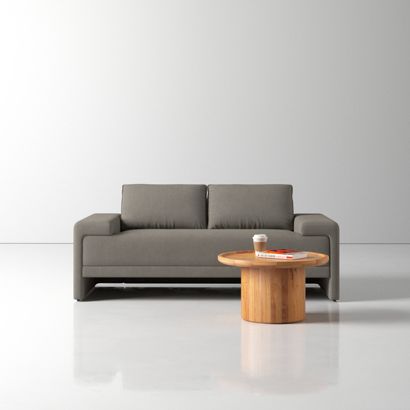 Iden Upholstered Sofa, Gray LiveSmart®, 32.25" H x 91" W x 37.1" D
