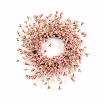 20" Artificial Farmhouse Spring Summer Foliage Forsythia Floral Wreath For Front Door