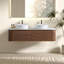 Pre-assembled Bathroom Vanity with Oval Striped Ceramic Basins, Side Towel Rack-880043019-880043026-880043038