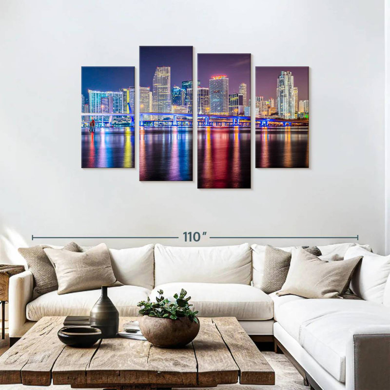 Couleurs Sirci Miami la nuit, H 48 po x l 75 po