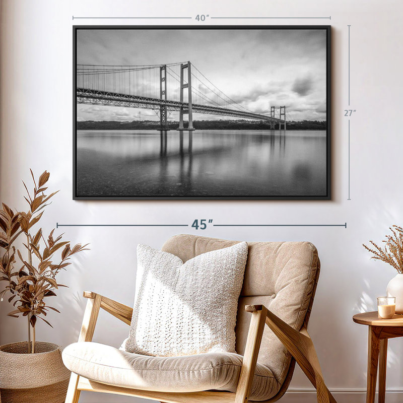 Impression sur toile monochrome Tacoma Bridge, H 27 po x l 40 po