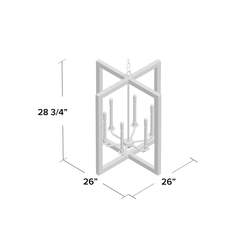 Turnbury Galvanized Steel and Wood 6-Light Chandelier