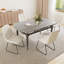Ensemble de table de salle à manger 55,1 po, table de cuisine moderne pour 4 à 6 personnes, pieds en acier, ensemble de salle à manger à piédestal avec chaise de salle à manger, gain de place-122499344-115296626-115296622