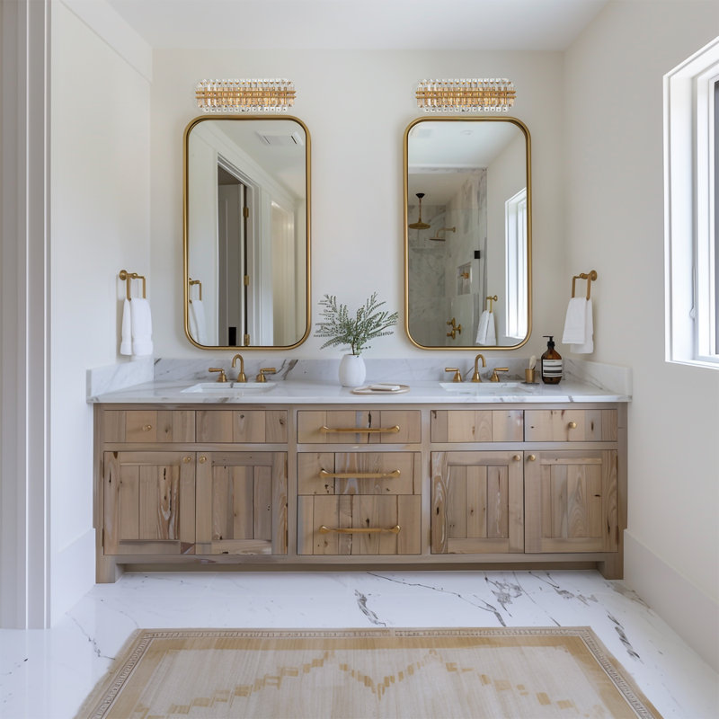 Hayes  Light Aged Brass Bathroom Vanity, Aged Brass, 4 Lights, 8" H x 23.5" W x 6" D