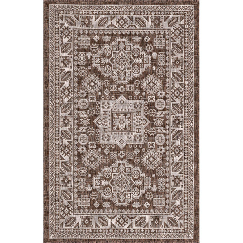 Tapis d'intérieur / extérieur brun Danera, Rectangle 3 pi 3 po x 5 pi 3 po