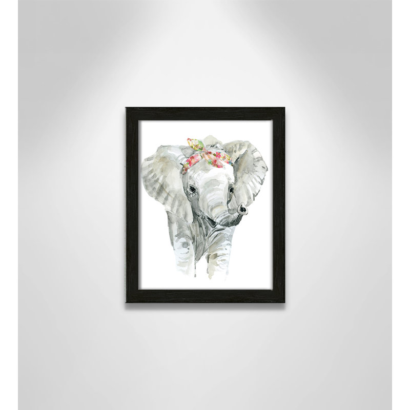 «Savannah Elephant», art encadré, H 10 po x l 8 po x P 1,18 po, Structure noire