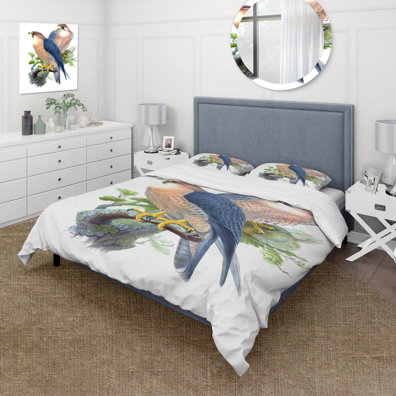 Ensemble de housse de couette traditionnel Vintage Birds II - microfibre de polyester