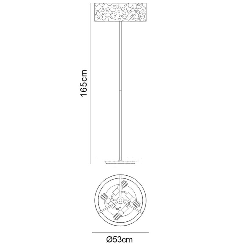 Tockington 165cm Traditional Floor Lamp, Black