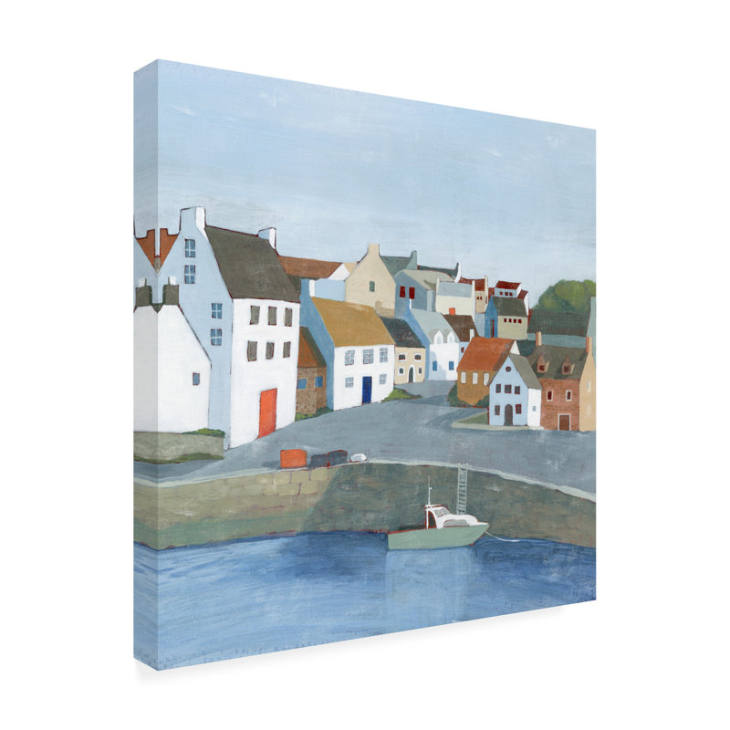 Grace Popp «Old Coast Town II», art sur toile, H 14 po x l 14 po
