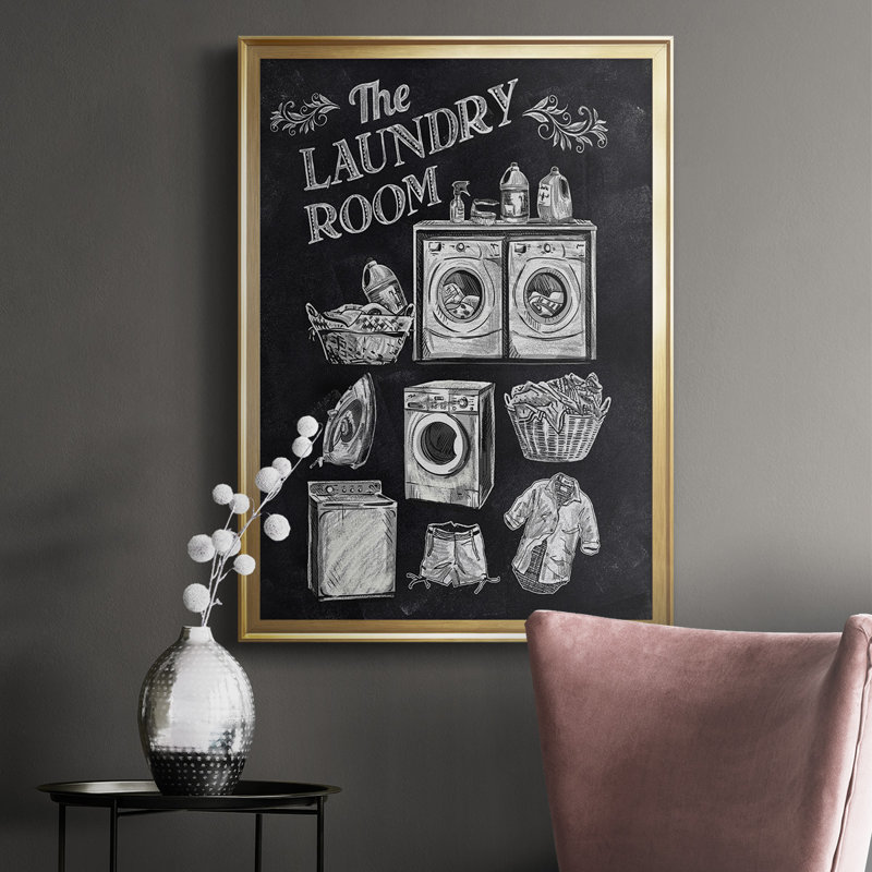 Laundry Room, reproduction encadrée de qualité supérieure - prête à être suspendue, H 30,5 po x l 22,5 po x P 1 po, Or