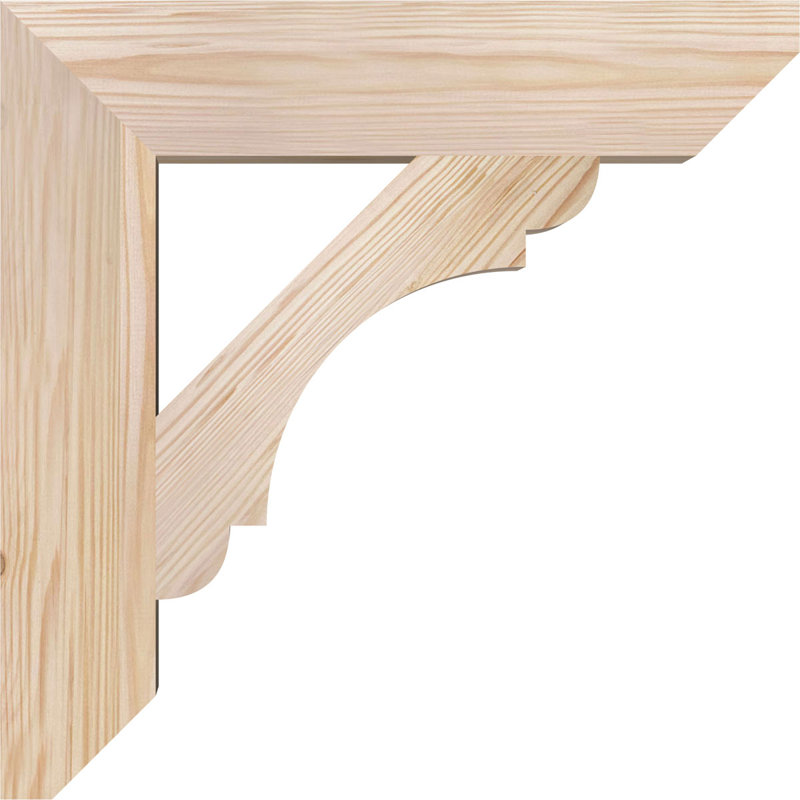 Support en bois / corbeau, Douglas (lisse), H 18 po x l 3,5 po x P 18 po
