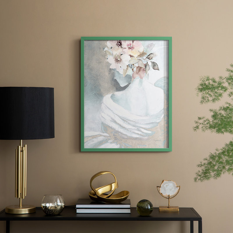 Reproduction encadrée Whisper II - bois massif, H 30 po x l 24 po, Vert