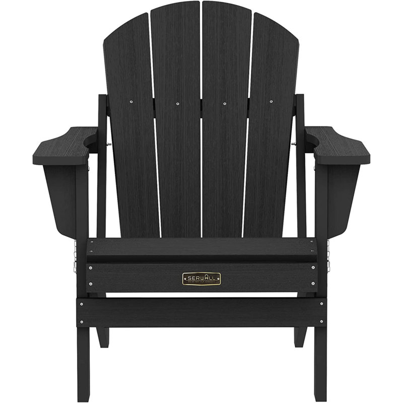 Foldable Outdoor Adirondack Chair, Black