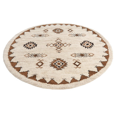 Tapis rond rond crème Iraheta