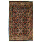 Lenell Cotton Oriental Area Rug in Navy Blue