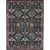Blue Hand-Knotted Wool Floral Abundance Classic Traditional Modern Contemporary Carpet Rug
