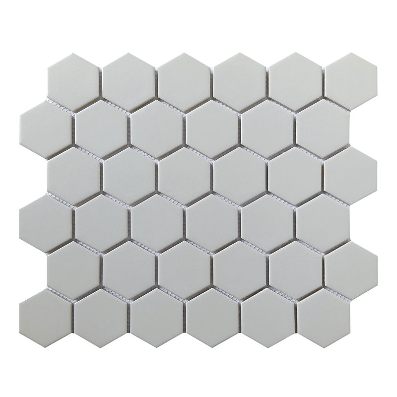 12X12 Hexagon matte Gray mosaic 2X2" , Gray